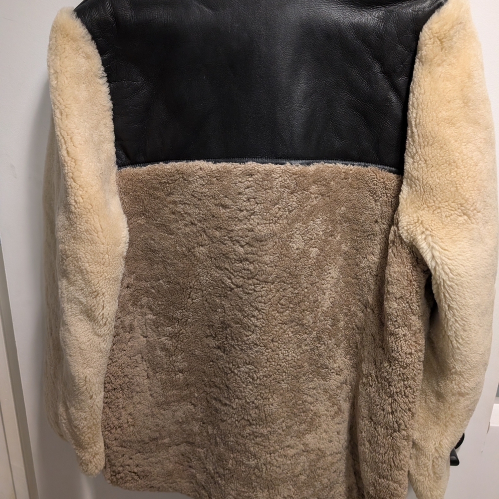 Sandro Two-Tone Wool and Leather Jacket - Picture 9 of 9